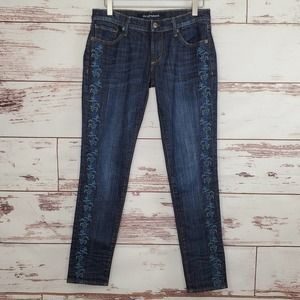Driftwood  Embroidered Skinny Ankle Jean 27